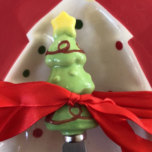 Christmas Tree small serving dish and spreader - Picture 2 of 6